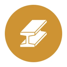 Steel beam icon in a circle